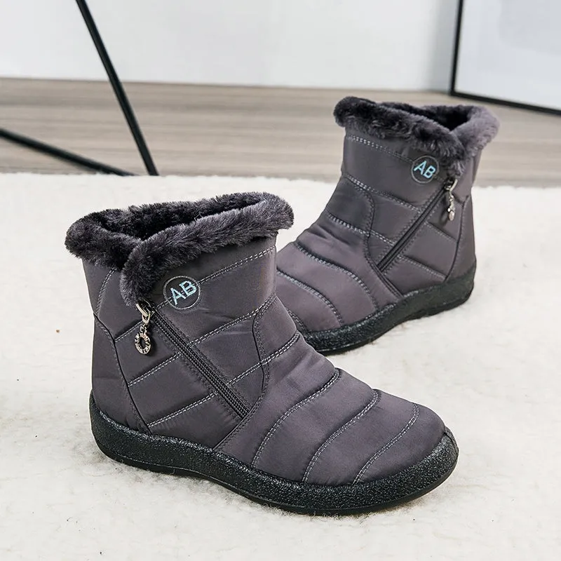 Women's Warm Zipper Ankle Snow Boots