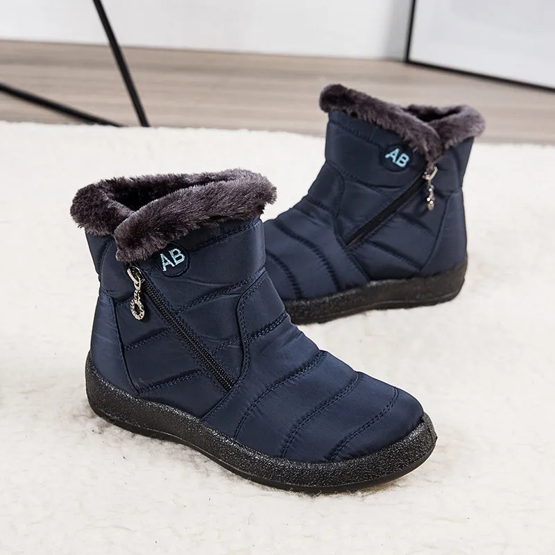 Women's Warm Zipper Ankle Snow Boots