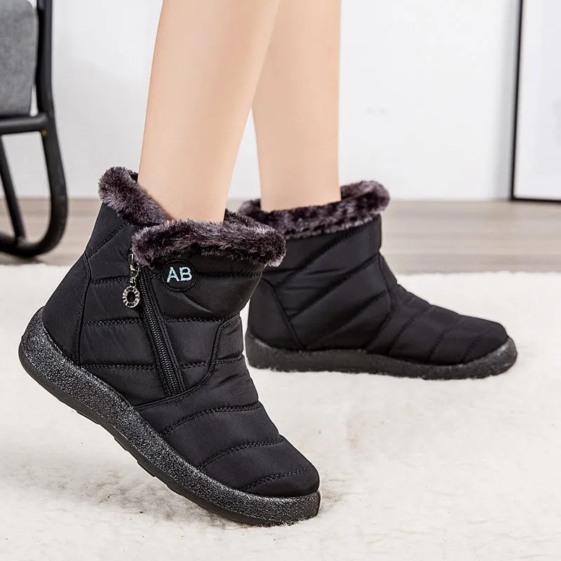 Women's Warm Zipper Ankle Snow Boots