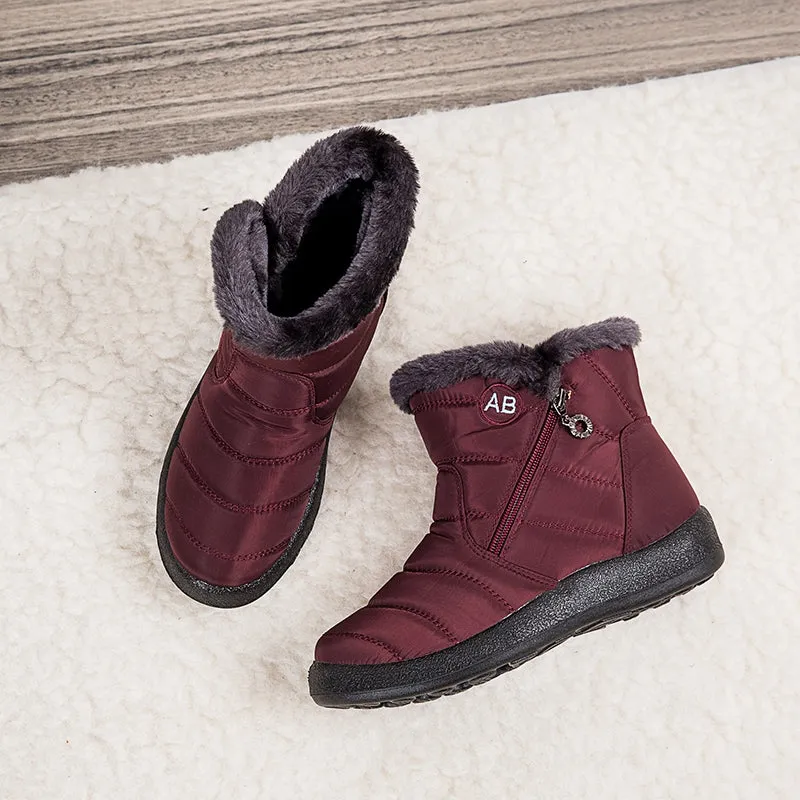 Women's Warm Zipper Ankle Snow Boots