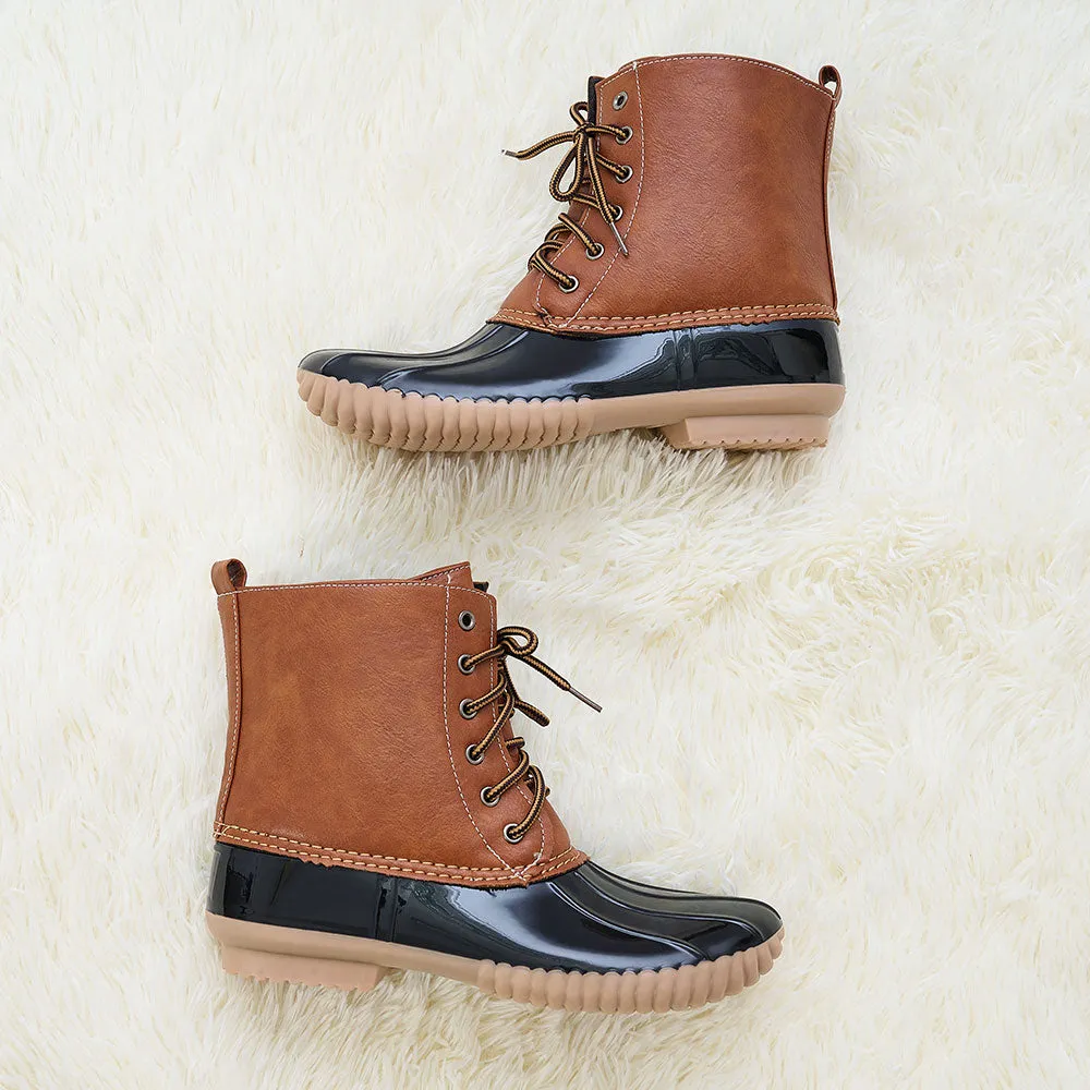 Women's Waterproof Lace-up Duck Boots