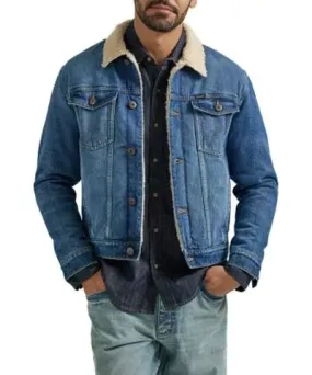 Wrangler Men's Sherpa Lined Denim Trucker Jacket