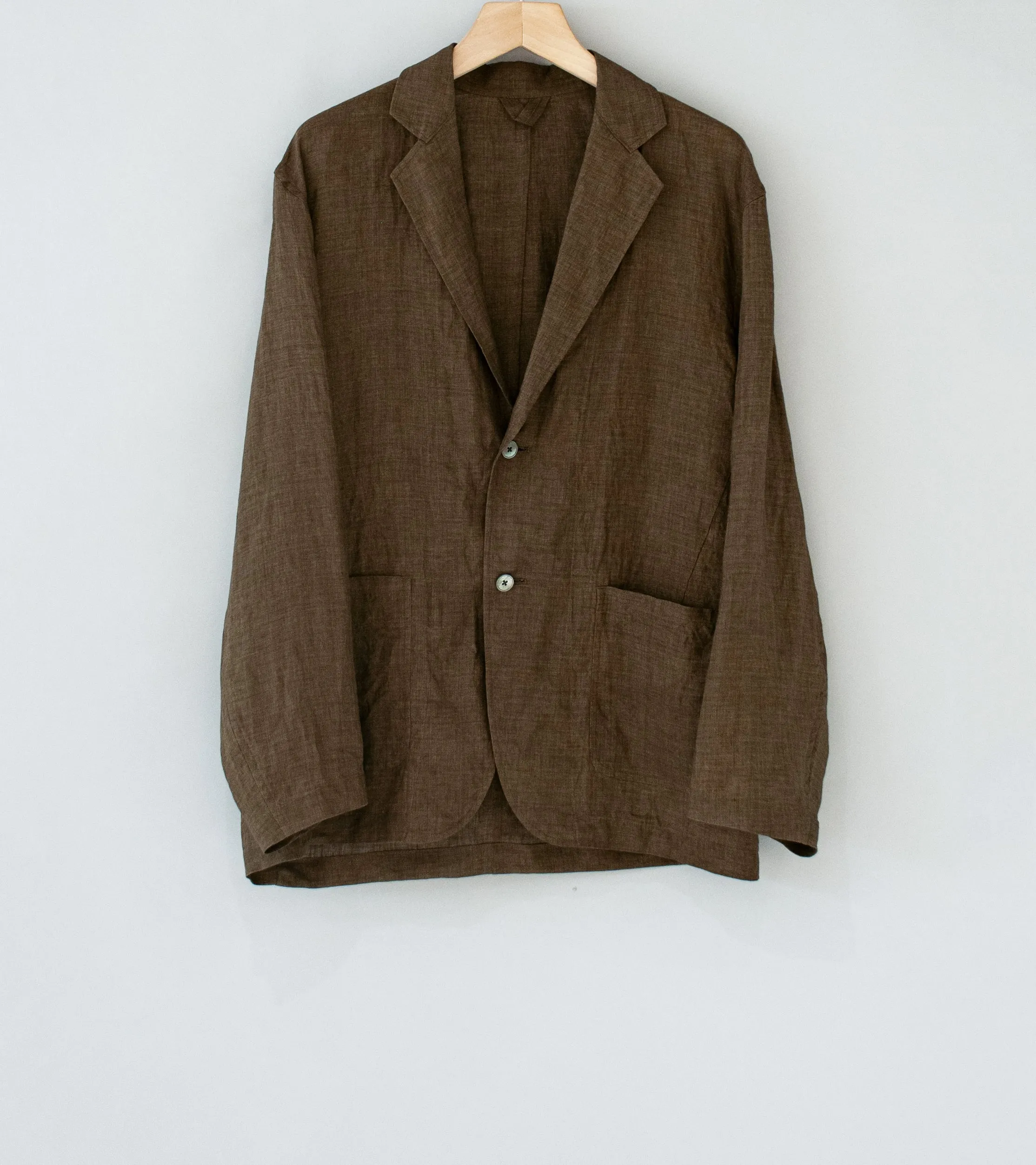 YLÈVE 'Linen Poplin Jacket' (Brown)